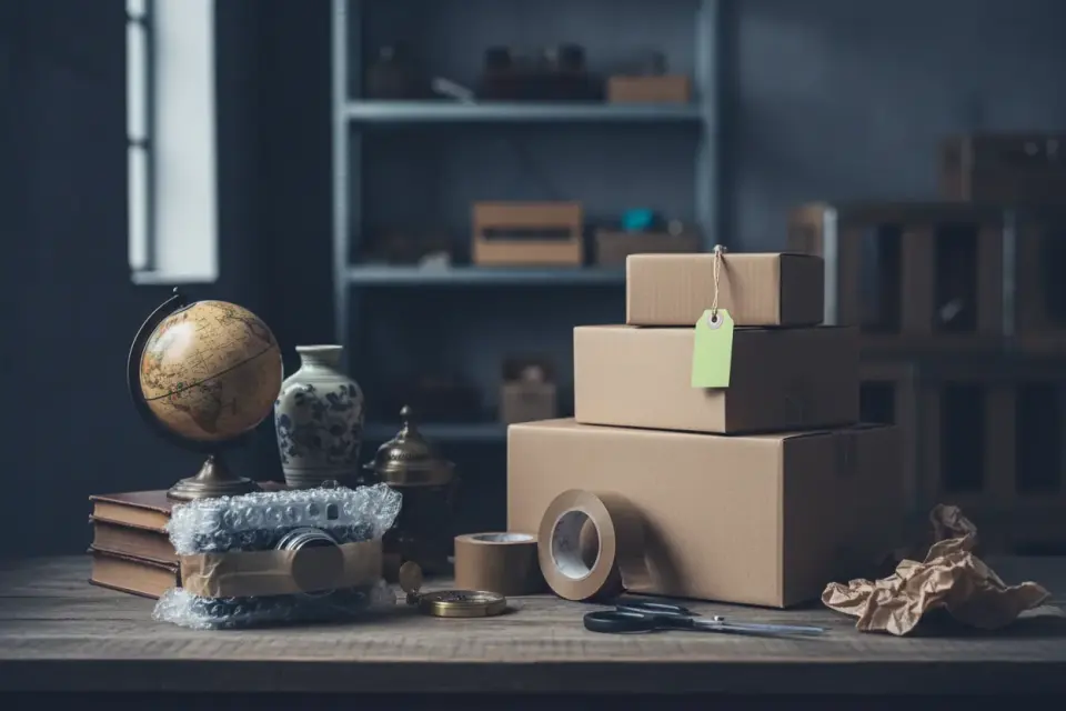 Unique items packed for shipping